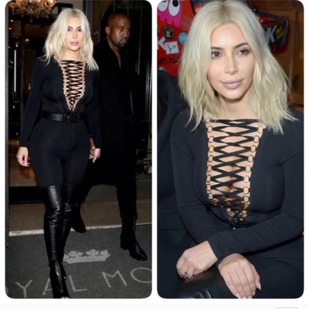 Nasty Gal Lace Up Bodysuit